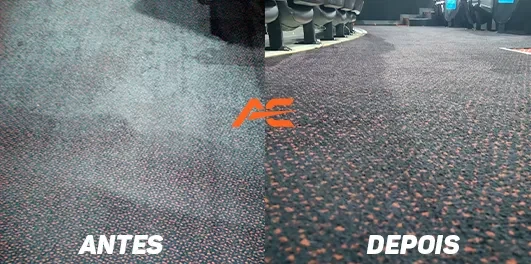 Registro oficial de antes e depois do carpete no Cinemark